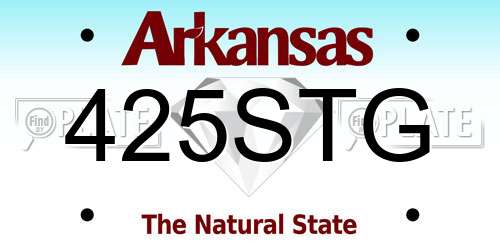 425STG Arkansas License Plate