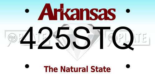 425STQ Arkansas License Plate