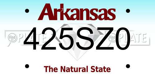 425SZ0 Arkansas License Plate