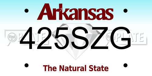 425SZG Arkansas License Plate