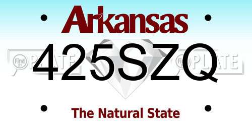 425SZQ Arkansas License Plate