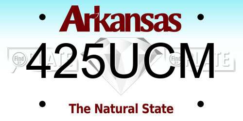 425UCM Arkansas License Plate
