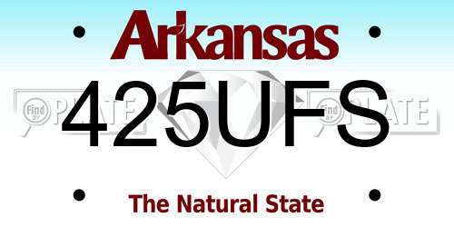 425UFS Arkansas License Plate