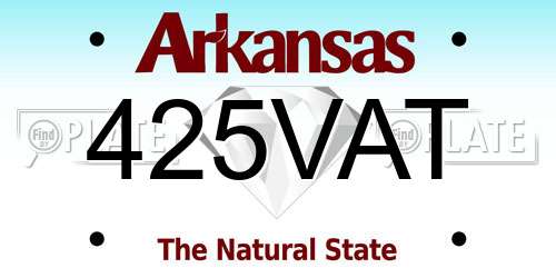 425VAT Arkansas License Plate