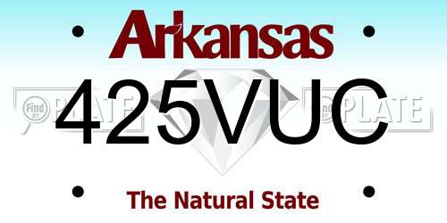 425VUC Arkansas License Plate