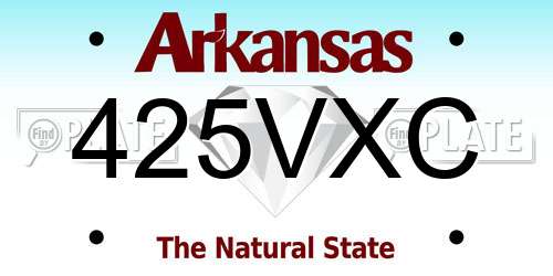 425VXC Arkansas License Plate