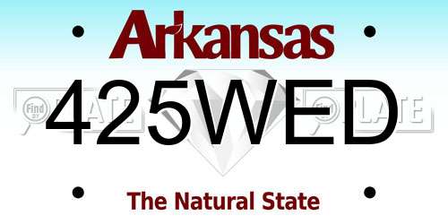 425WED Arkansas License Plate