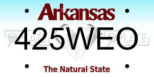 425WEO Arkansas License Plate