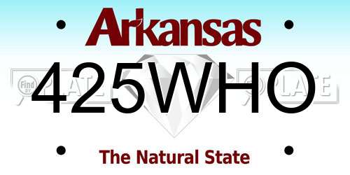 425WHO Arkansas License Plate
