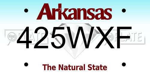 425WXF Arkansas License Plate