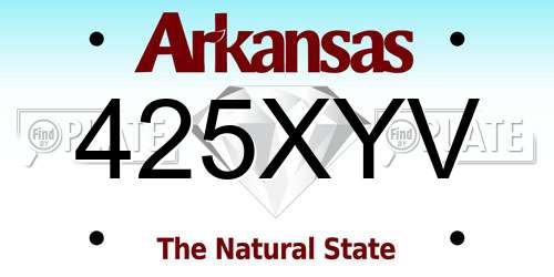 425XYV Arkansas License Plate