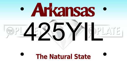 425YIL Arkansas License Plate