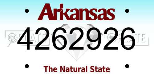 4262926 Arkansas License Plate