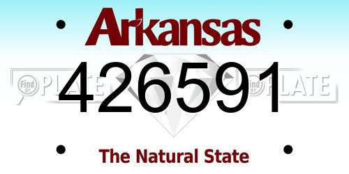 426591 Arkansas License Plate