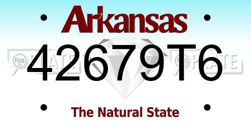 42679T6 Arkansas License Plate
