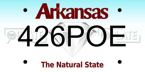 426POE Arkansas License Plate