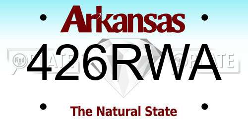 426RWA Arkansas License Plate