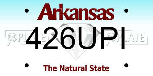 426UPI Arkansas License Plate
