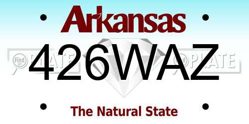 426WAZ Arkansas License Plate