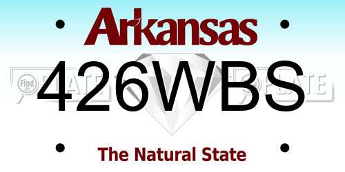426WBS Arkansas License Plate