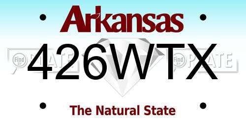426WTX Arkansas License Plate
