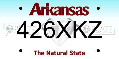 426XKZ Arkansas License Plate