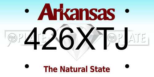 426XTJ Arkansas License Plate