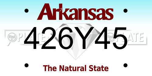 426Y45 Arkansas License Plate
