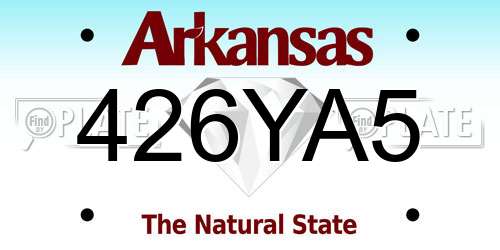 426YA5 Arkansas License Plate