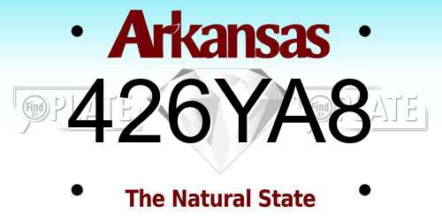 426YA8 Arkansas License Plate