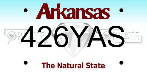 426YAS Arkansas License Plate