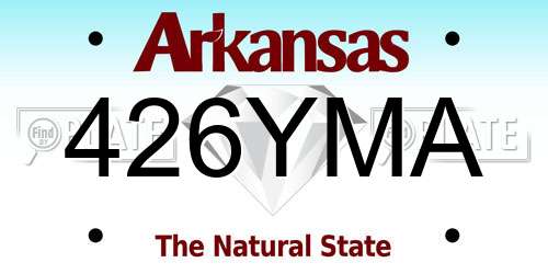 426YMA Arkansas License Plate