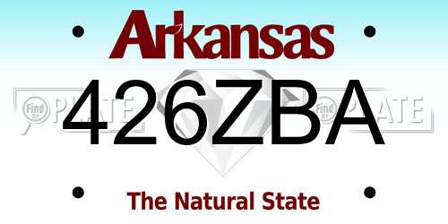 426ZBA Arkansas License Plate