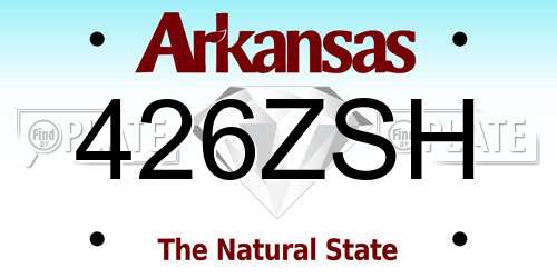 426ZSH Arkansas License Plate