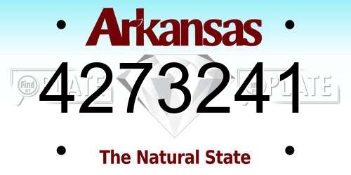 4273241 Arkansas License Plate