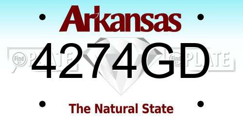 4274GD Arkansas License Plate