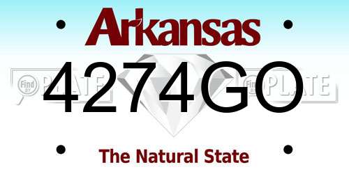 4274GO Arkansas License Plate
