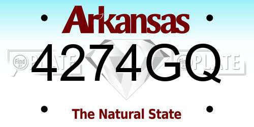 4274GQ Arkansas License Plate