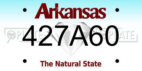 427A60 Arkansas License Plate