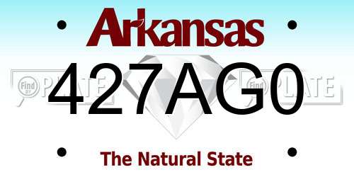 427AG0 Arkansas License Plate