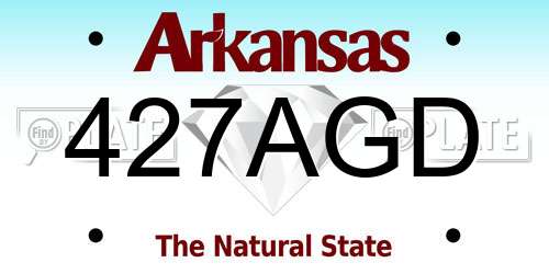 427AGD Arkansas License Plate