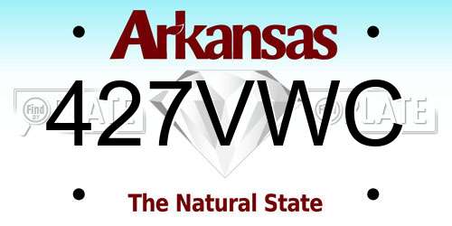 427VWC Arkansas License Plate