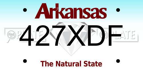 427XDF Arkansas License Plate