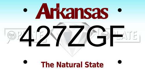 427ZGF Arkansas License Plate