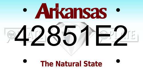 42851E2 Arkansas License Plate