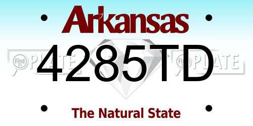 4285TD Arkansas License Plate