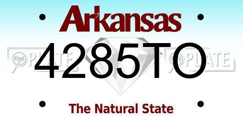 4285TO Arkansas License Plate