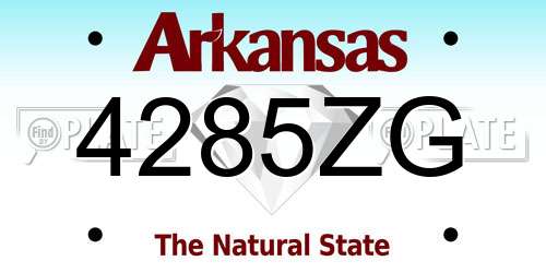 4285ZG Arkansas License Plate
