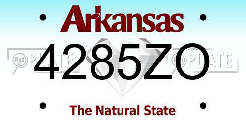 4285ZO Arkansas License Plate