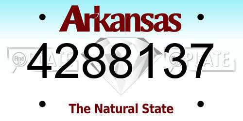 4288137 Arkansas License Plate